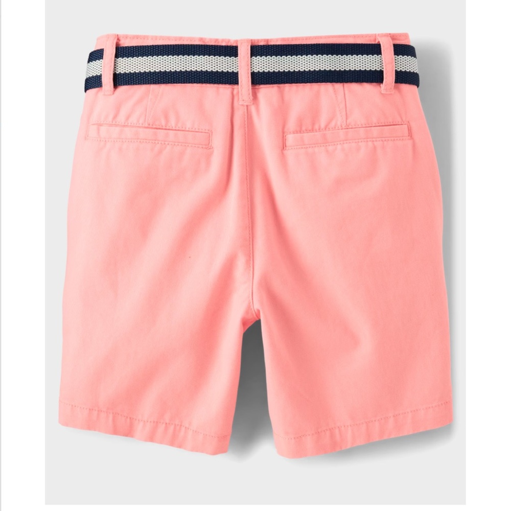 Brand New Boys Belted Salmon Color Chino Shorts, Size Six, NWT - Picture 2 of 3